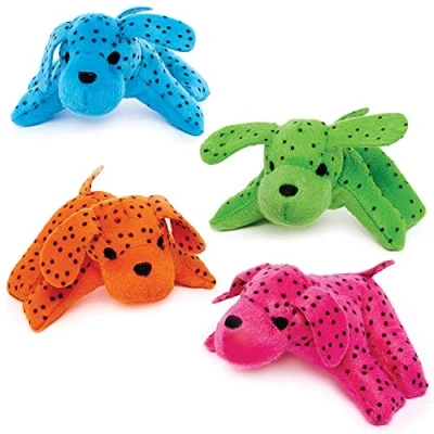 Image of Baker Ross FC935 Rainbow Dog Plush Pals Pack of 4, Soft Toys for Kids, Party Bag Fillers Kids
