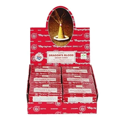 Image of Satya Dragon&#039;s Blood Incense Dhoop Cones 12 = Packs