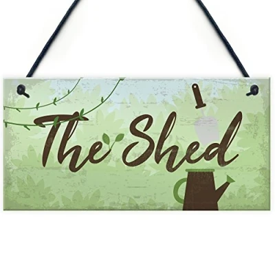 Image of RED OCEAN The Shed Signs And Plaques Greenhouse Garden Sign Dad Grandad Mum Nan Birthday Gift