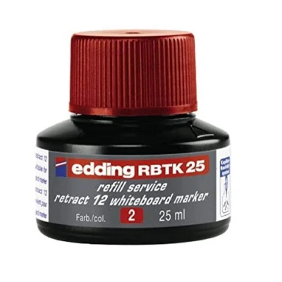 Image of edding Rbtk 25 Refill Ink Red Ml With Capillary System, Ideal For Clean And Uncomplicated Refilling Of The Whiteboard Marker Retract 12
