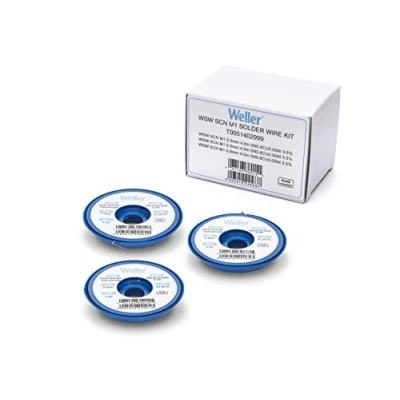 Image of Weller WSW SCN M1 (T0051402999) Lead Free Solder Wire Kit Ø 0.3/0.5/0.8mm, Alloy Sn99.3Cu0.6Ni0.05, Flux Content 3.5%, 21g