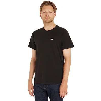 Image of Tommy Jeans Classic C NECK Basic Tshirt, Men&#039;s, Size: 3XL, Black