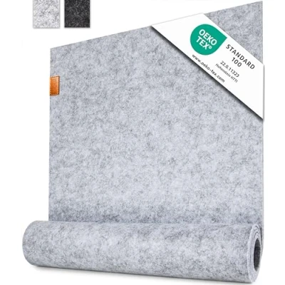 Image of MIQIO ® Design Scandi Style Felt table Runner with real Leather label great as long &amp; wide festive runner/table decorations washable