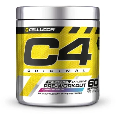 Image of C4 Original Beta Alanine Sports Nutrition Bulk Pre Workout Powder for Men &amp; Women Best Energy Drink Supplements Creatine Monohydrate Cosmic Rainbow 60 Servings