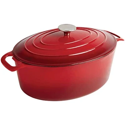 Image of Vogue Red Oval Casserole Dish 5Ltr
