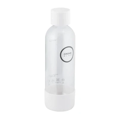 Image of GROHE Blue Fizz Water Bottle 850ml (BPA Free, Reusable, Easy Clean, for Use with Carbonator Sets), White, 41250L00