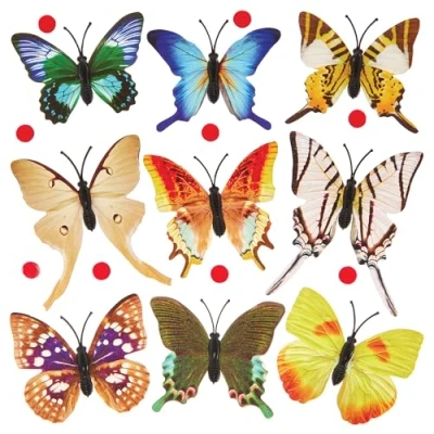 Image of Baker Ross FX961 Self Adhesive 3D Butterflies Pack of 30, Decorative for Crafts