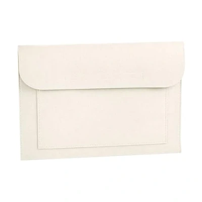Image of BagBase BG726 Felt Laptop/Document Slip For Laptops up to 15.6&quot; Holds A4 Folders 100% Polyester Laptop Sleeve Soft White