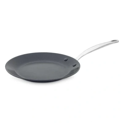 Image of GreenPan Barcelona Hard Anodized Healthy Ceramic Nonstick 24 cm Pancake Pan, Flat Skillet Griddle, PFAS Free, Stainles Steel Handle, Extra Strong Scratch Resistant, Induction, Oven Safe, Black