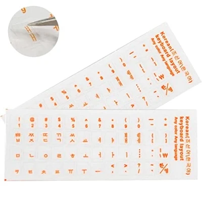Image of Keyboard Stickers 2pcs Letter Korean Replacement Self adhesive Transparent for Laptop
