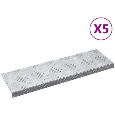 Image of vidaXL Aluminium Stair Treads 5 pack Non Slip 60x18 cm