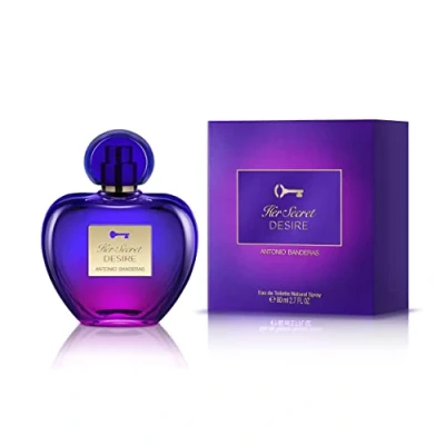 Image of Banderas Perfumes Her Secret Desire Eau de Toilette Spray for Women, Floral, Fruity and Sweet Fragrance 80 ml