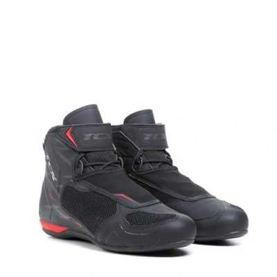 Image of TCX R04D AIR, Men&#039;s Motorcycle Boots, Breathable and Versatile, Mesh Upper with Hot Melt Coating, Laces Velcro Closure, Black/Red