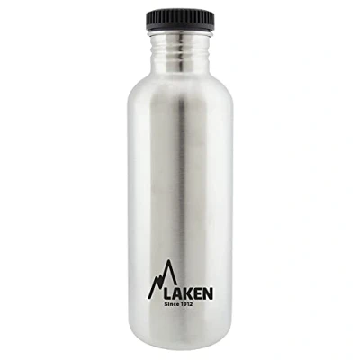 Image of LAKEN 1 L Cap Black Stainless Steel Bottle Basic Line 0.100, Unisex Adults