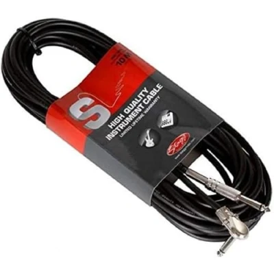 Image of Stagg SGC10PL Pro Series 10m Angled Jack Instrument Cable Black