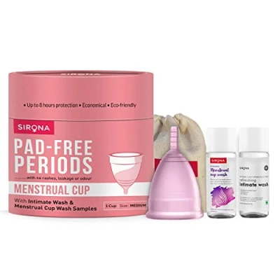 Image of Sirona Reusable Menstrual Cup Large Period Tampon and Pad Alternative Heavy Flow