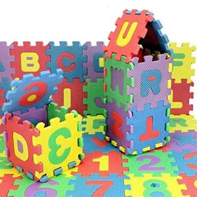 Image of 36 Pieces Puzzle Mat Baby Crawling Foam Floor for Children Numbers Alphabet Play Colorful Interlock Mats