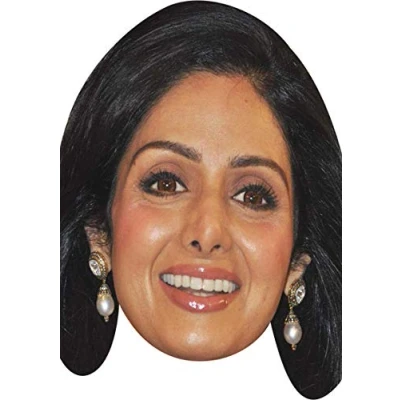 Image of FoxyPrinting Sridevi Bollywood Celebrity Cardboard Party Face Mask Fancy Dress