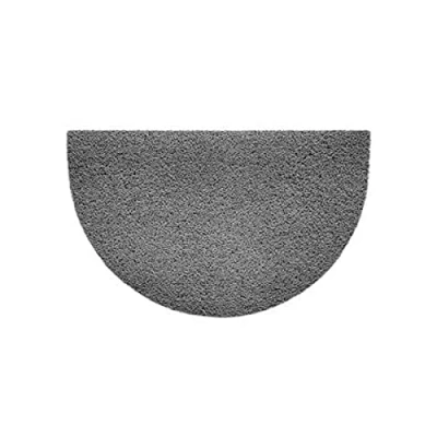 Image of Nicoman Embossed Halfmoon Half Circle Door Mat Dirt Trapper Jet Washable Doormat 70x44cm (Grey, PLAIN) Use Indoor or Sheltered Outdoor
