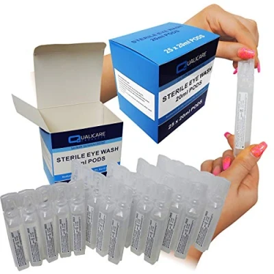 Image of 50x 20ml Qualicare First Aid Emergency Eye Wash Sodium Chloride Solution Pods
