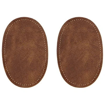 Image of ZUPAYIPA 2Pcs Sew On Fabric Oval Elbow Knee Patches Sweater Trousers Repair Craft Supply Sewing Appliques (Pu Leather，Coffee)