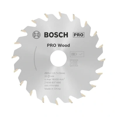 Image of Bosch Professional Circular Saw Blade Standard (for Wood, 85 x 15 1.1 mm, 20 teeth; Accessories: Cordless Saw)