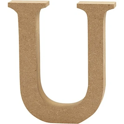 Image of Creativ 56330 &quot;U&quot; MDF Letter, Brown, 13 x 2 cm
