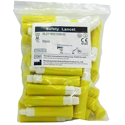 Image of 50 x Single Use Sterile Safety Lancets (21G) for Blood Testing/Samples