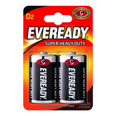 Image of Eveready Super Heavy Duty Batteries D Pack of 2