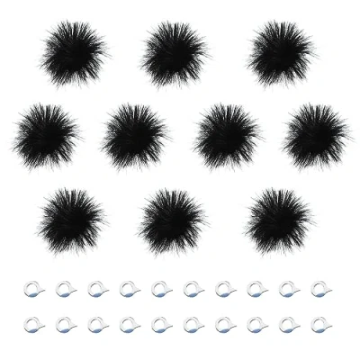 Image of Create idea 10PCS Mini Microphone Furry Windscreen Camera Mic Wind Muff Cover Filter Windshield for Outdoor Supplies Black