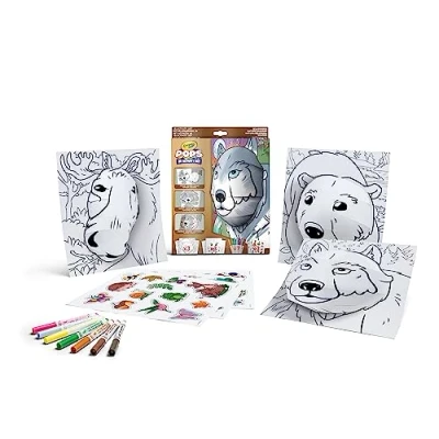 Image of CRAYOLA POPS 04 2807 3D Activity Set for Colouring and Creating Drawings, Creative Activities Gift Children, Wild Nature from 6 Years