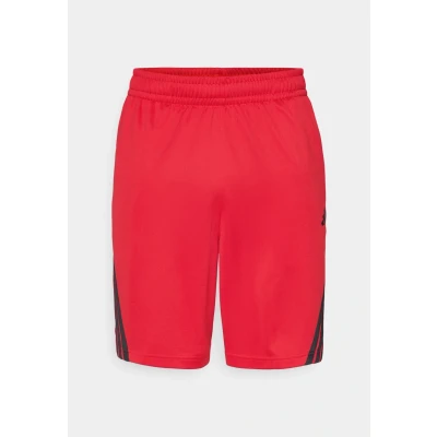 Image of adidas Men&#039;s Legends 3 Stripes Basketball Shorts, Team Power red 2/Black, M 9 inch