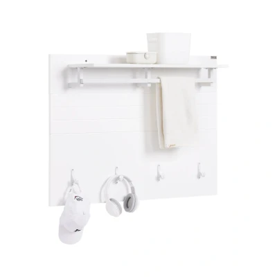 Image of Wall Coat Rack Shelf Panel Wardrobe Panel,FHK36 W Sobuy