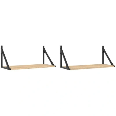 Image of vidaXL Wall Shelves 2 pcs Sonoma Oak 60x25x25.5 cm Engineered wood