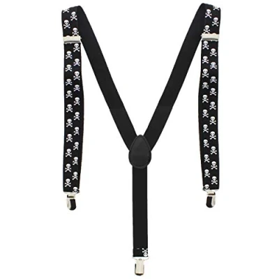 Image of Zac&#039;s Alter Ego Men/Ladies Adjustable Skull &amp; Crossbone Braces/Suspenders