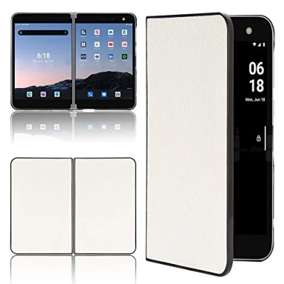 Image of Case for Microsoft Surface Duo Case, Premium Slim PC+Leather Stylish Elegant Soft Full Cover Leather