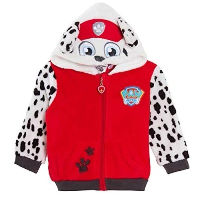 Image of Paw Patrol Baby Boys Hoodie Novelty Hooded Fleece Jacket Marshall 12 Months
