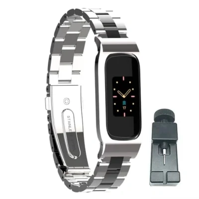 Image of T BLUER Compatible for Fitbit Luxe Strap Stainless Steel Metal Buckle Bracelet Wrist Sport Wristband Accessories Replacement Fitness Tracker