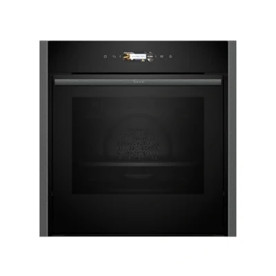 Image of NEFF N70 B54CR71G0B Slide and Hide Single Oven with Pyrolytic Self Cleaning, CircoTherm, 3.7&quot; Full Touch Display, Soft Open, Integrated, 60 x 60cm, Graphite Grey