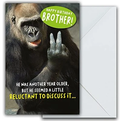 Image of Happy Birthday Card Brother, Reluctant, Greetings Card, Brother Cards, Funny