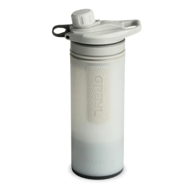Image of GRAYL GeoPress 710 ml Outdoor Water Filter Drinking I Eliminates 99.99% of All Bacteria and Viruses Perfect for Camping, Survival Travel (Peak White)