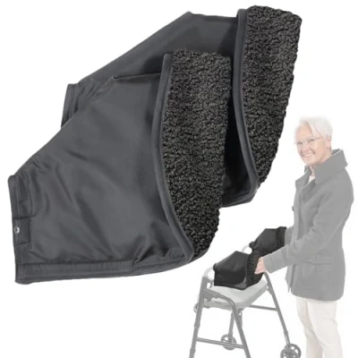 Image of Rollator Handle Gloves for Wheelchair &amp; Walker Hand Warmer Protection Cover Winter Outdoor Windproof Accessories, Waterproof, 2 Pc