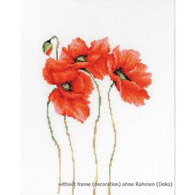 Image of Luca S Four Poppies Counted Cross Stitch Kit