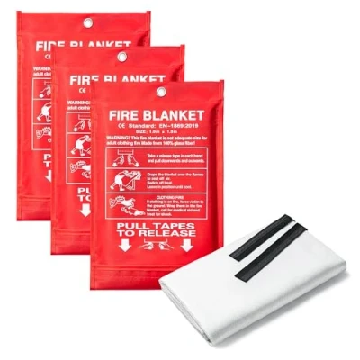 Image of BML Fire Blanket Suppression Flame Heat Resistant Large &amp; Quick Unfolding with Loops Emergency Safety Solution For Indoor Outdoor (3)