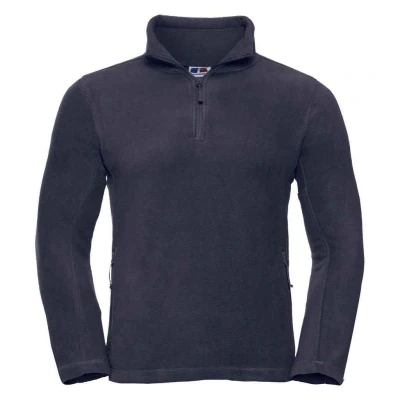 Image of Russell Athletic Mens Zip Neck Outdoor Fleece Top (French Navy) Size X Large