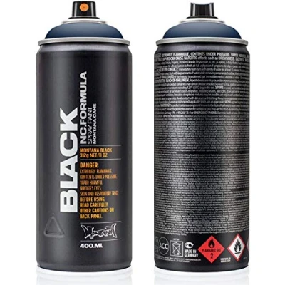 Image of Montana Black Spray Paint, Matt Finish, 400ml Can, Colour: BLK5092 Dark Indigo