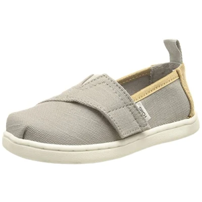 Image of TOMS Unisex Kids Tiny Alpargata Loafer Flat, Grey Brown, 10 UK