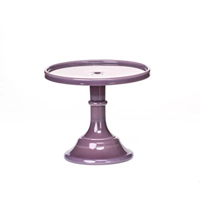 Image of Mosser Glass 6&quot; Footed Cake Plate Stand Eggplant Purple