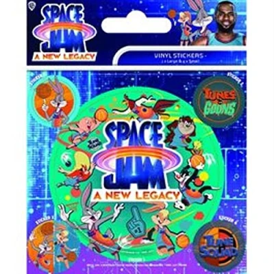 Image of Set of 5 Space Jam 2 Old School Vinyl Stickers Gadget Decals