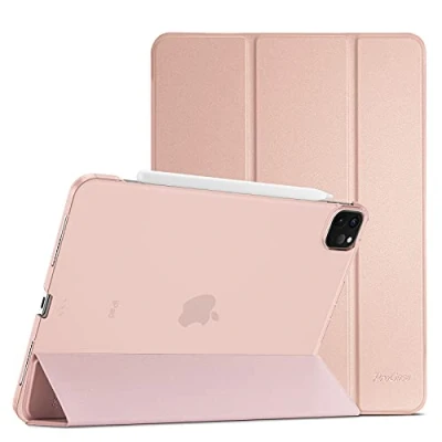 Image of ProCase Smart Case for iPad Air 13 (M2) 2024/iPad Pro 12.9 2022/2021/2020/2018, Slim Stand Hard Back Shell Cover 13(M2)/iPad 6th Gen/5th Gen/4th Gen/3rd Gen Rosepink